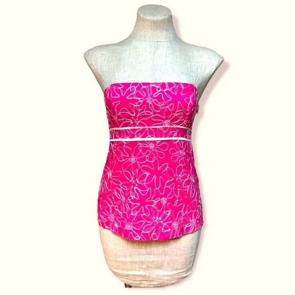 Lilly Pulitzer Pink Sleeveless Embroidered Top 0 - Picture 1 of 7